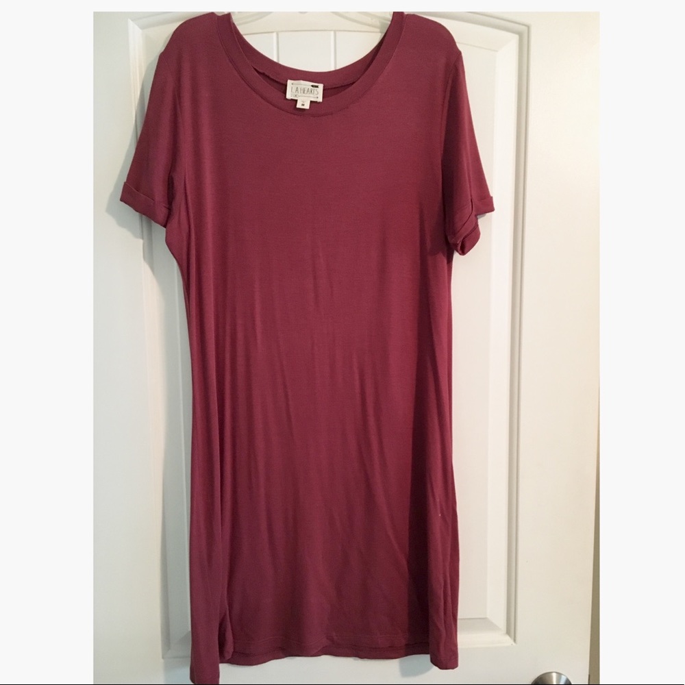 Maroon T-Shirt Dress